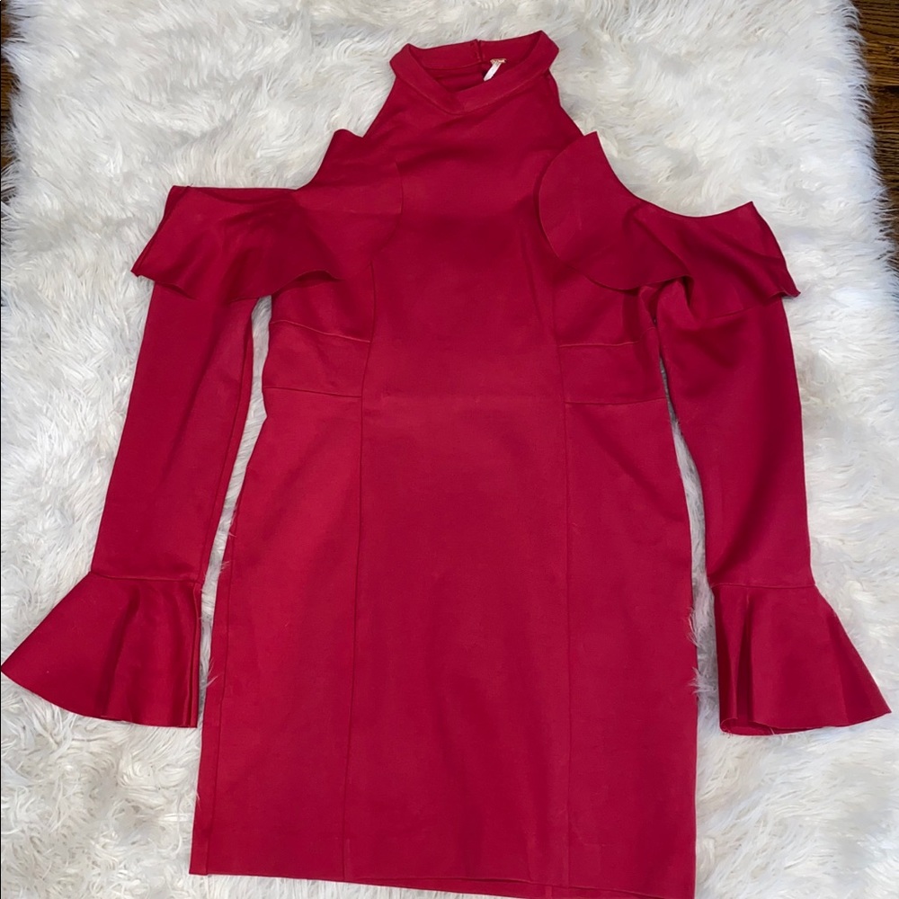 Free People Red Long-sleeve Dress